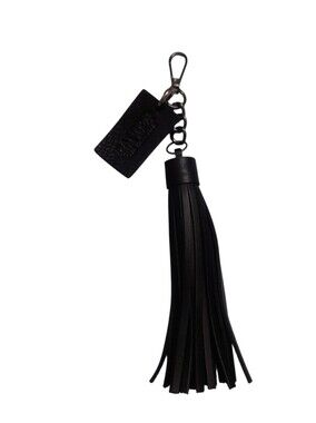 DANIER Leather Tassel Keychain Charm - Black